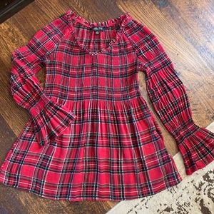 Red & Black Plaid Holiday Blouse *Small OR Medium*